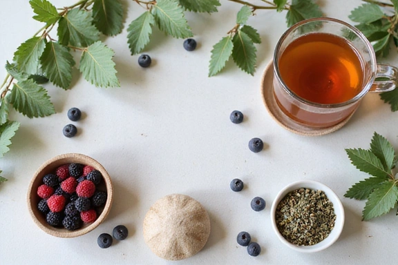 Immagine rilassante con elementi naturali e cibo sano